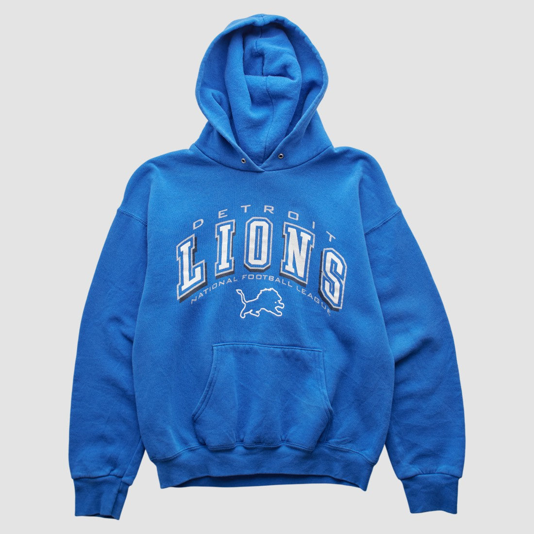 Detroit Lions 2000s Hooded Pullover Sweatshirt - Blue Vintage - Fanatics