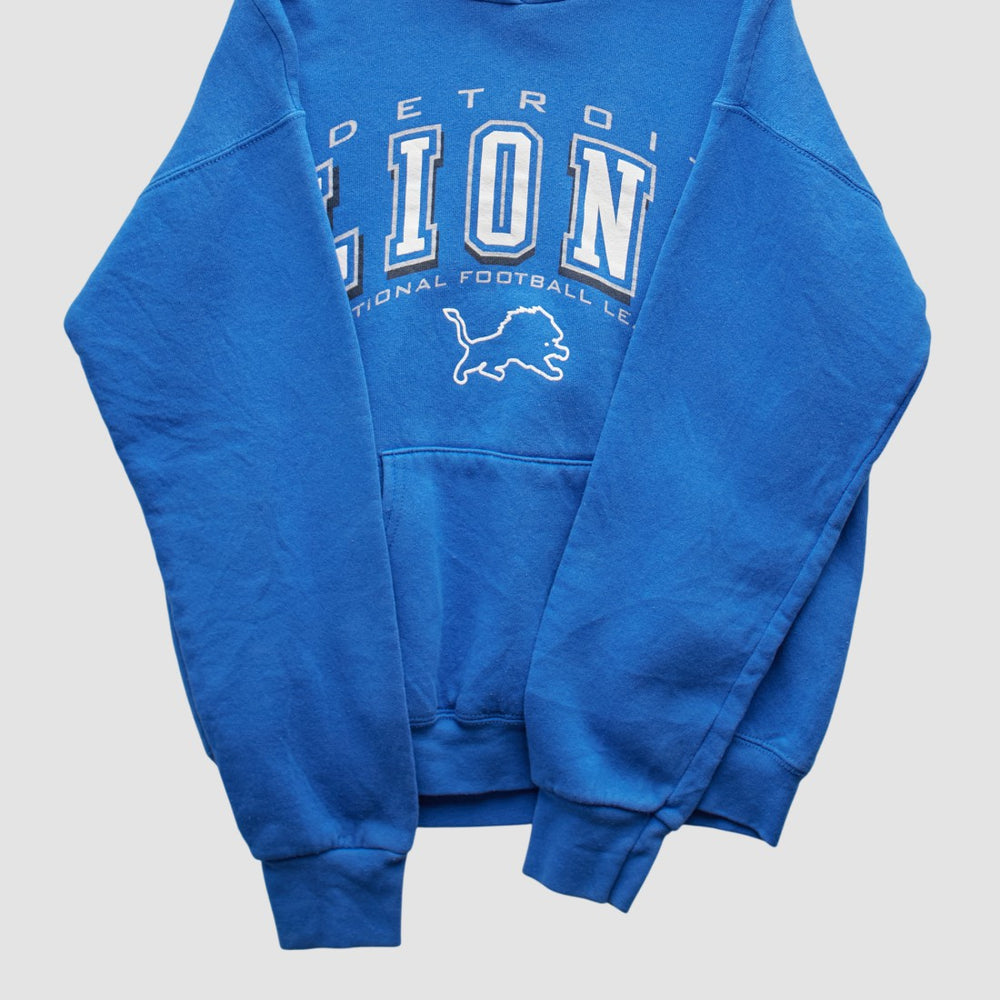 Detroit Lions 2000s Hooded Pullover Sweatshirt - Blue Vintage - Fanatics