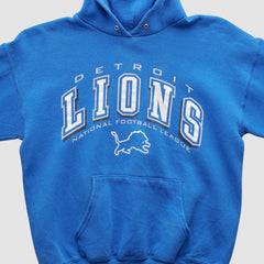 Detroit Lions 2000s Hooded Pullover Sweatshirt - Blue Vintage - Fanatics