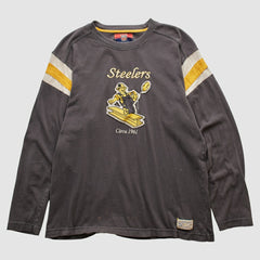 Pittsburgh Steelers Reebok 2000s Long Sleeve T-shirt - Charcoal Vintage - Fanatics