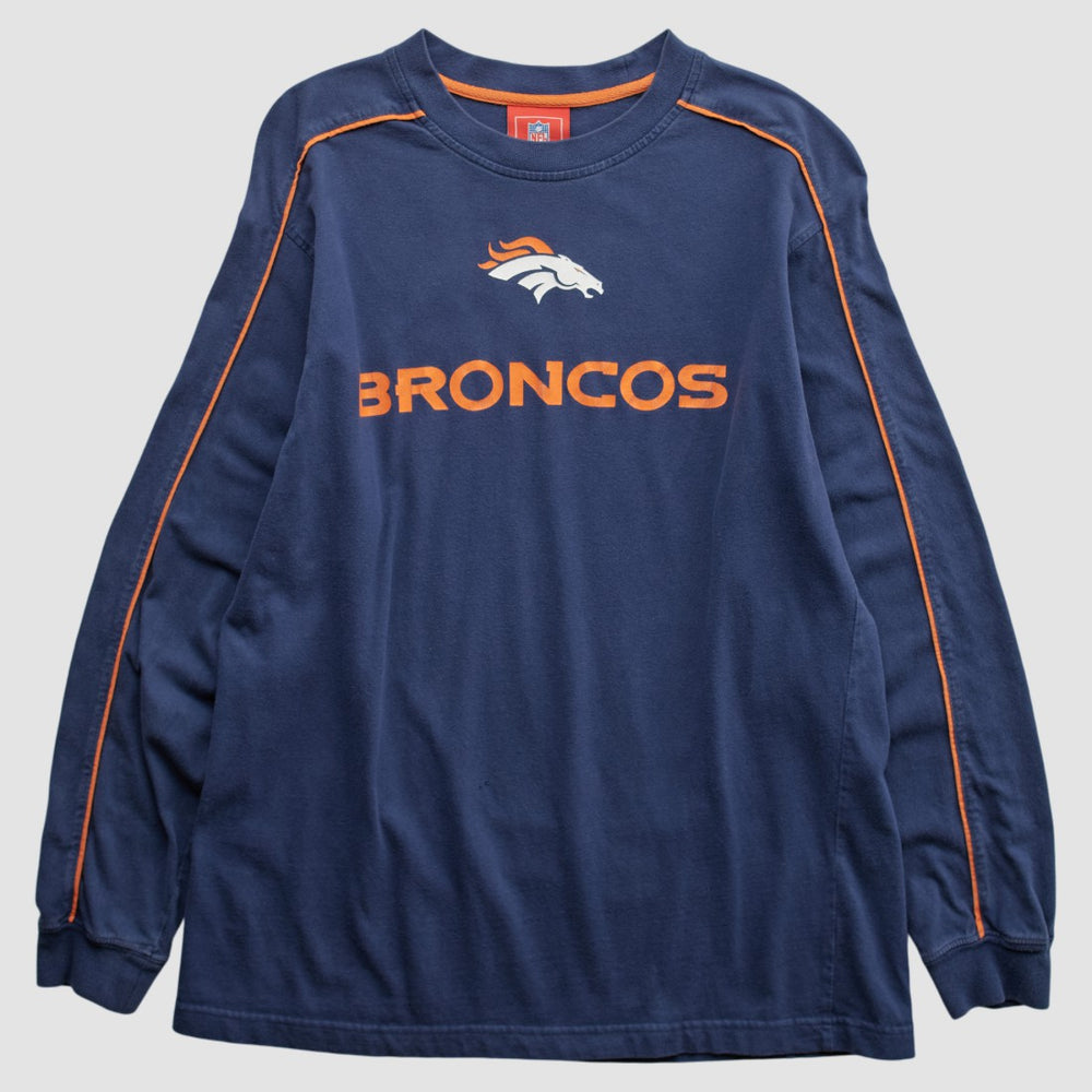 Denver Broncos NFL 2000s Long Sleeve T-shirt - Navy Vintage - Fanatics