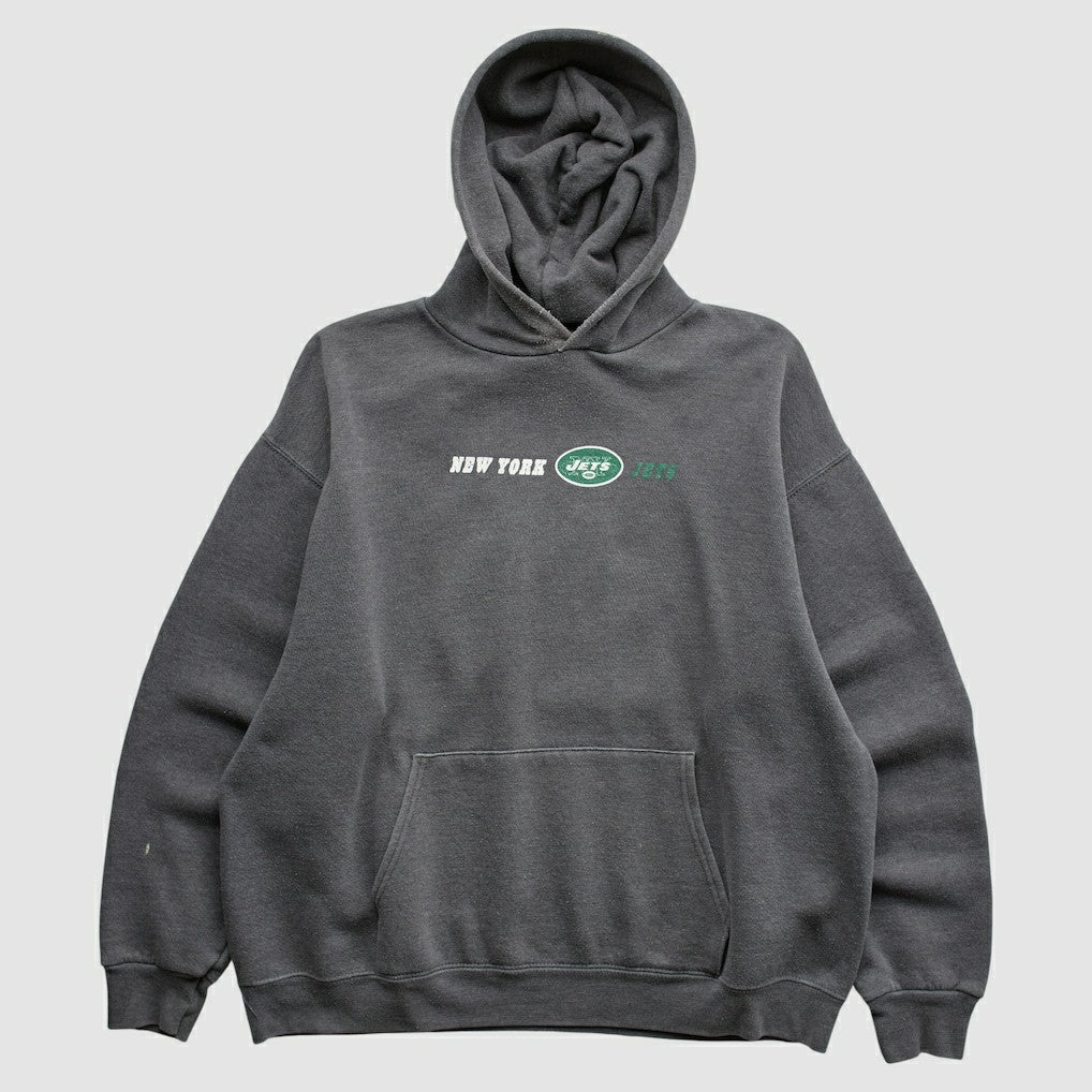 New York Jets Team Edition Apparel 2000s Hooded Pullover Sweatshirt - Charcoal Vintage - Fanatics