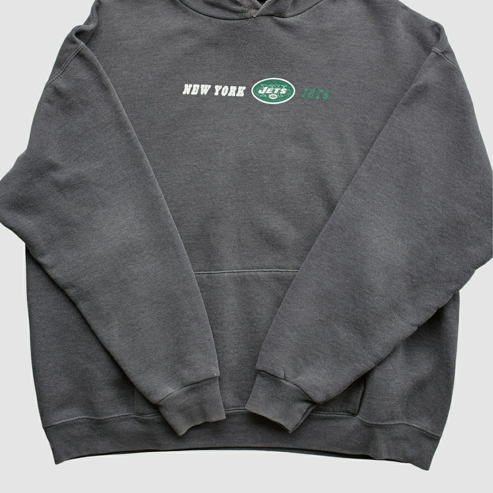 New York Jets Team Edition Apparel 2000s Hooded Pullover Sweatshirt - Charcoal Vintage - Fanatics