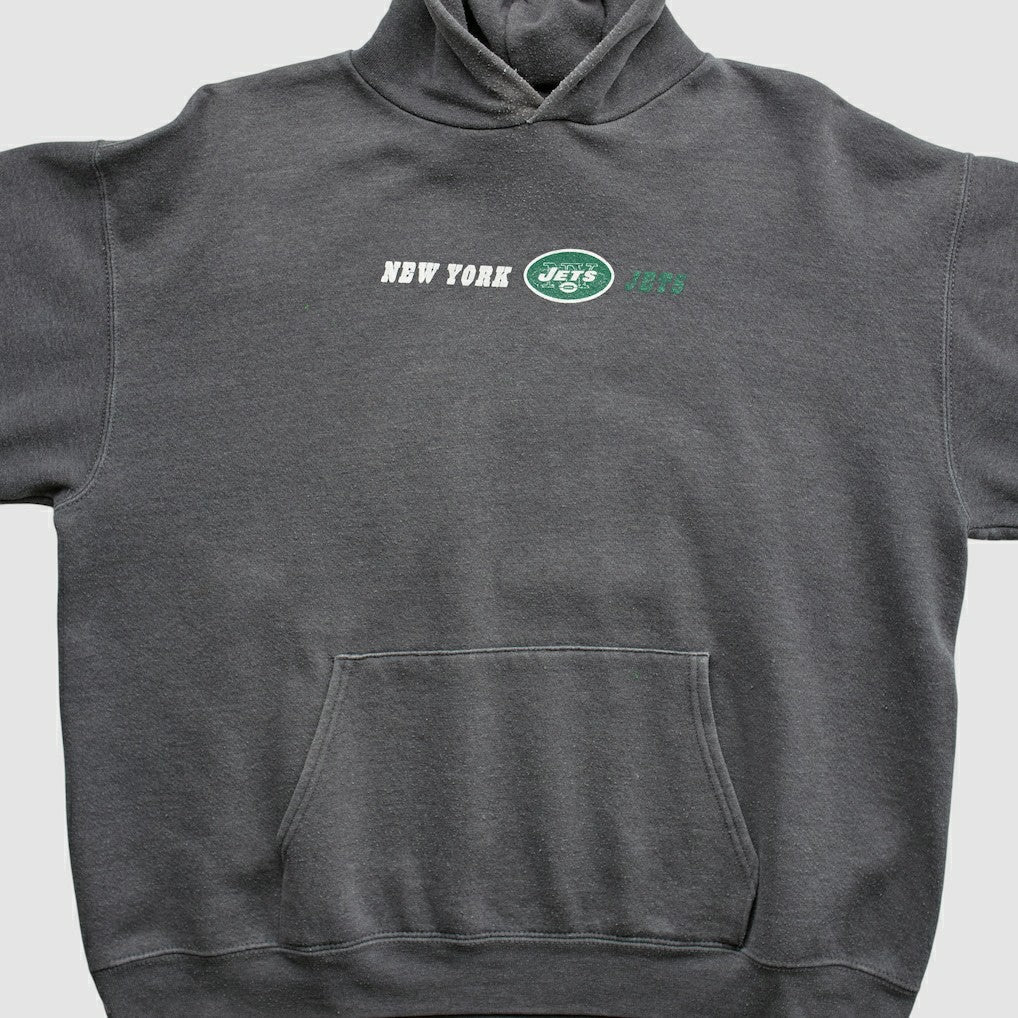 New York Jets Team Edition Apparel 2000s Hooded Pullover Sweatshirt - Charcoal Vintage - Fanatics