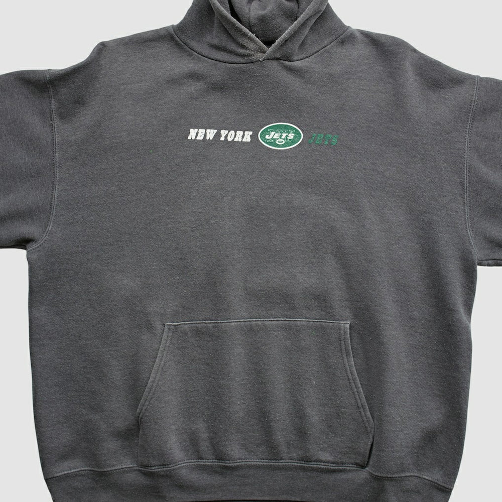 New York Jets Team Edition Apparel 2000s Hooded Pullover Sweatshirt - Charcoal Vintage - Fanatics