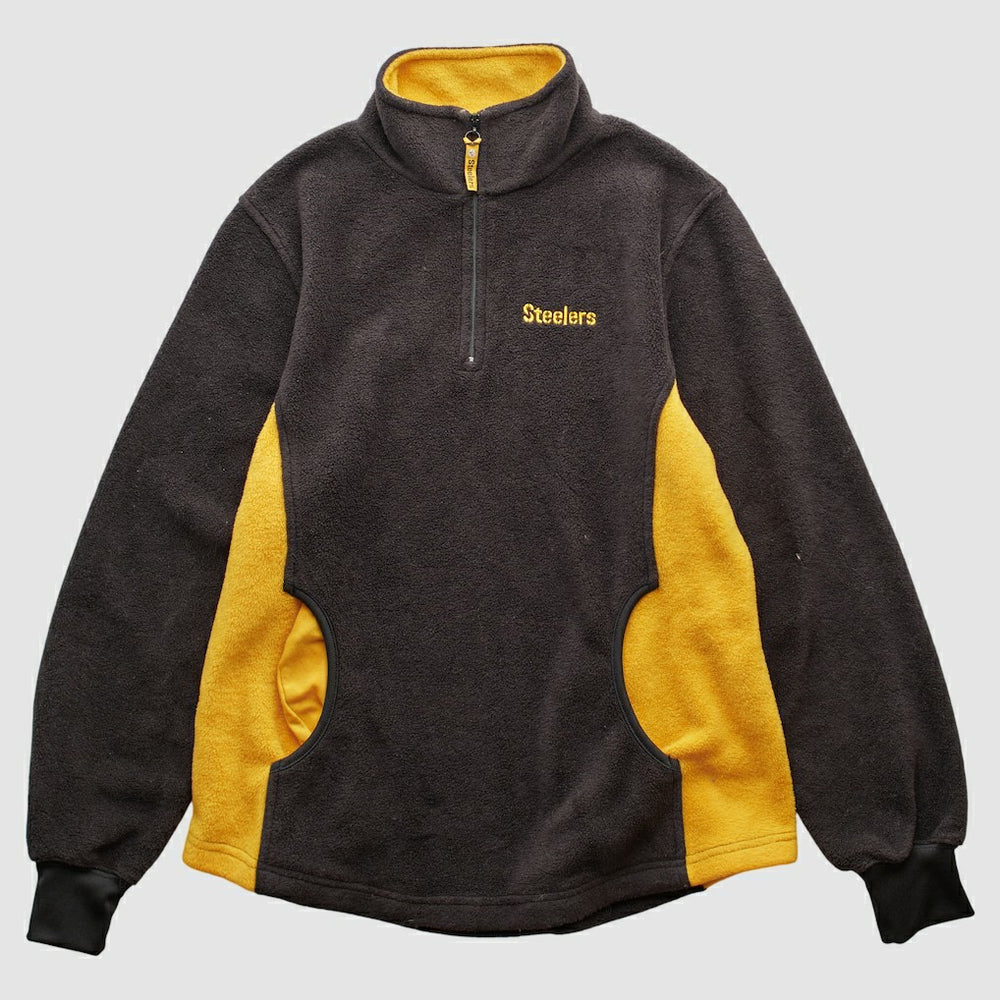 Pittsburgh Steelers NFL 2000s 1/4 Zip Sweatshirt - Black Vintage - Fanatics