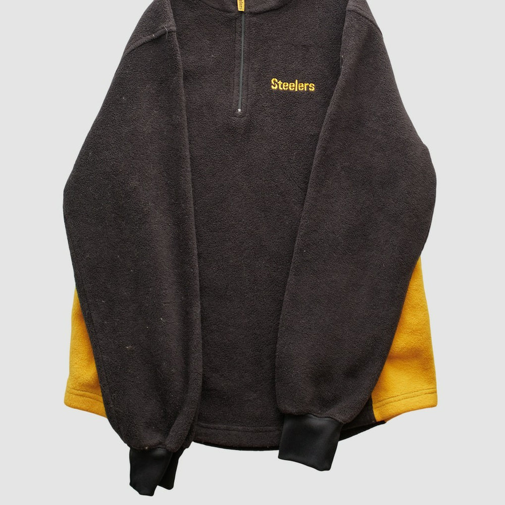 Pittsburgh Steelers NFL 2000s 1/4 Zip Sweatshirt - Black Vintage - Fanatics