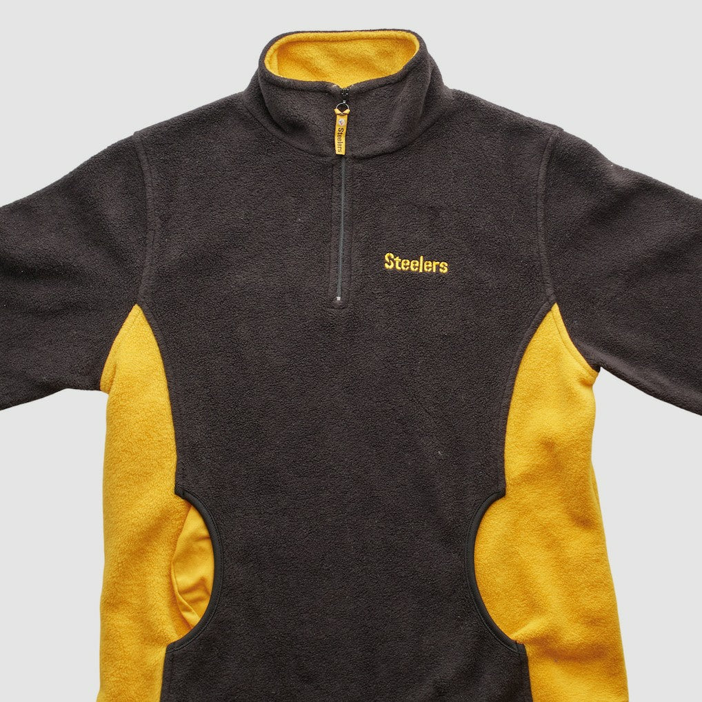 Pittsburgh Steelers NFL 2000s 1/4 Zip Sweatshirt - Black Vintage - Fanatics