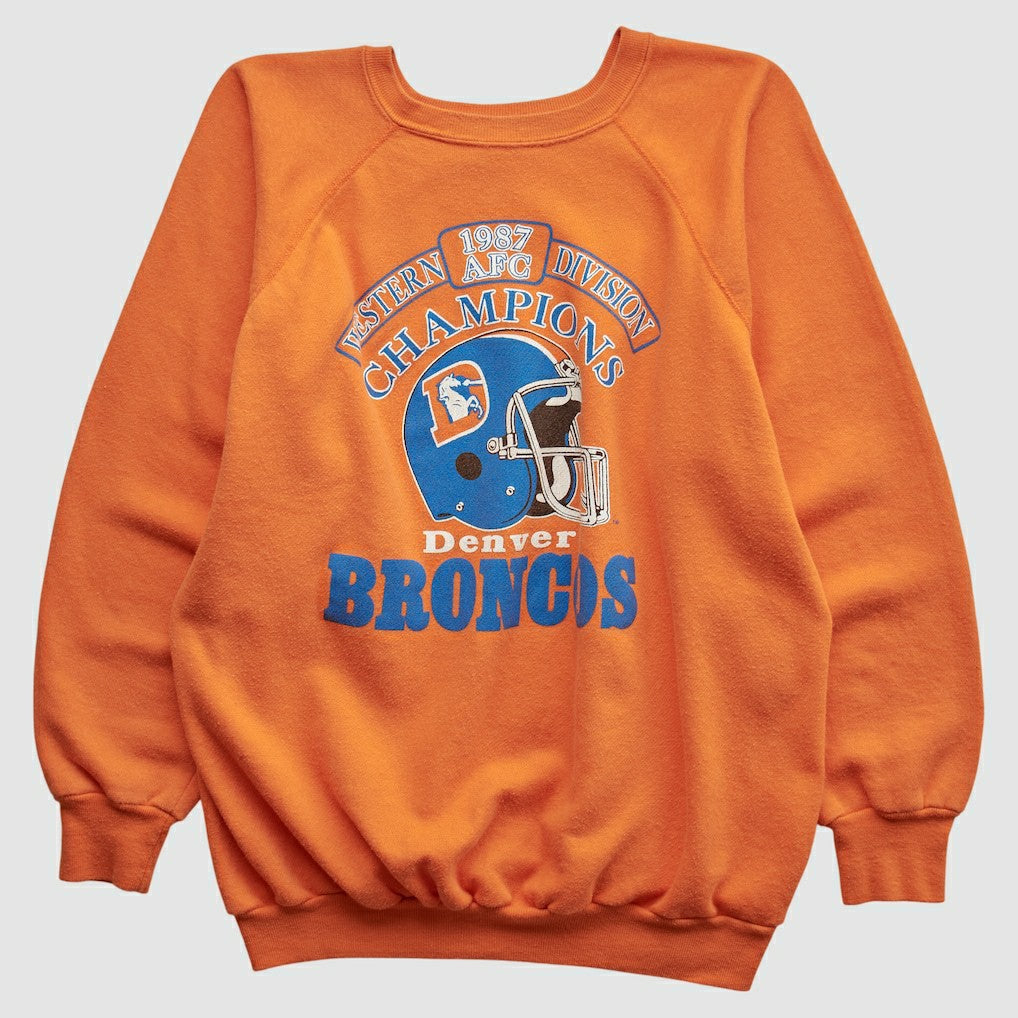 Denver Broncos Trench 1987 Pullover Sweatshirt - Orange Vintage - Fanatics