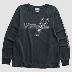 Vintage San Antonio Spurs Reebok 2000s Long Sleeve T-shirt Black