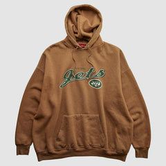 New York Jets NFL 2000s Hooded Pullover Sweatshirt - Brown Vintage - Fanatics