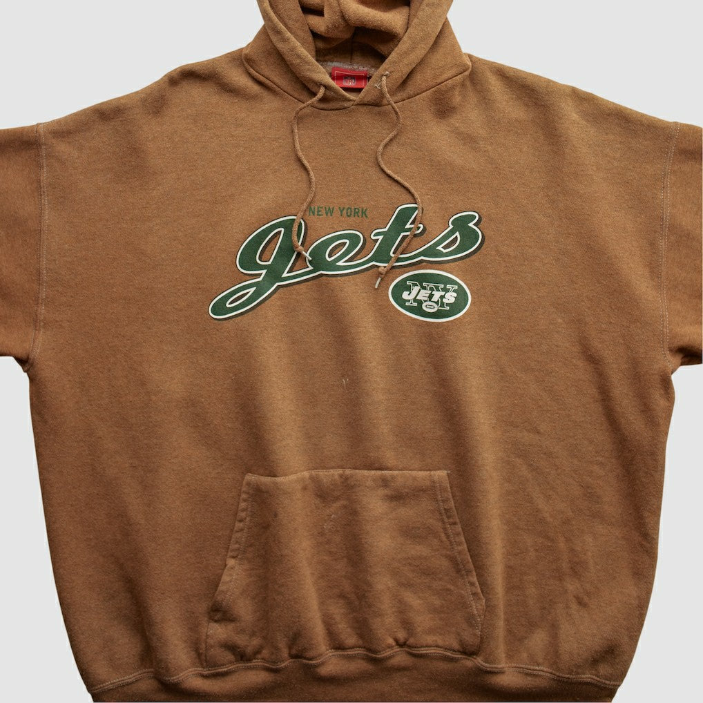 New York Jets NFL 2000s Hooded Pullover Sweatshirt - Brown Vintage - Fanatics