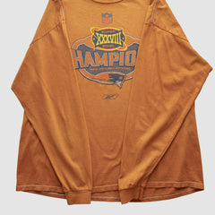 New England Patriots Reebok 2004 Long Sleeve T-shirt - Orange Vintage - Fanatics