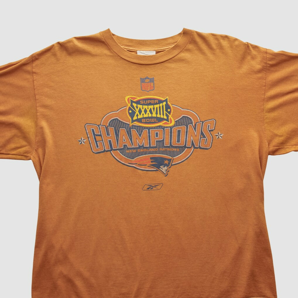 New England Patriots Reebok 2004 Long Sleeve T-shirt - Orange Vintage - Fanatics