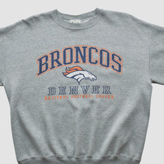 Denver Broncos Lee Sport 90s Pullover Sweatshirt - Heather Gray Vintage - Fanatics