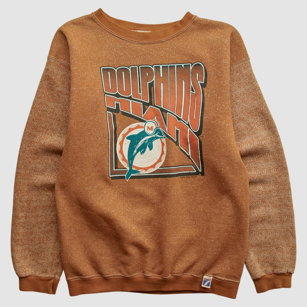 Miami Dolphins Logo 7 90s Pullover Sweatshirt - Brown Vintage - Fanatics