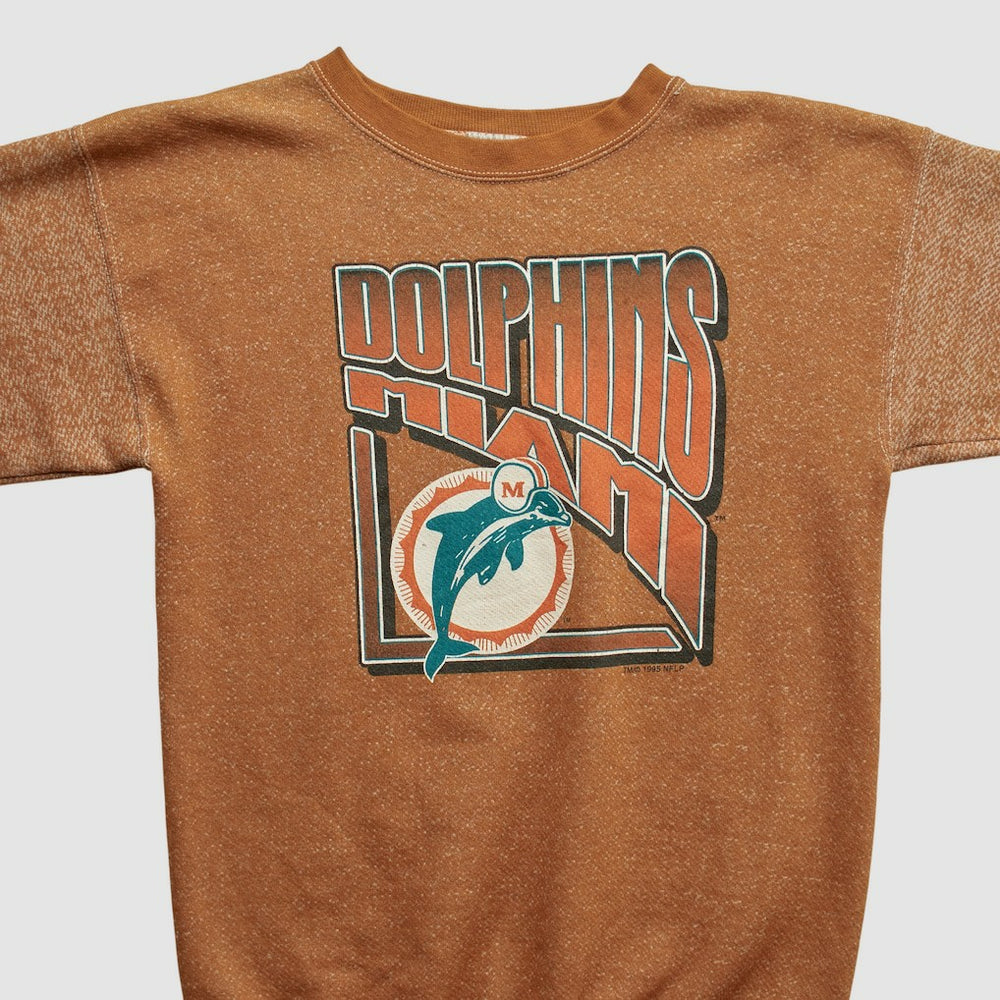 Miami Dolphins Logo 7 90s Pullover Sweatshirt - Brown Vintage - Fanatics