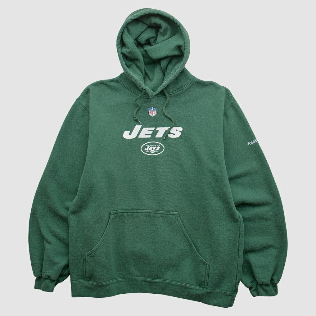 New York Jets Reebok 2000s Hooded Pullover Sweatshirt - Green Vintage - Fanatics