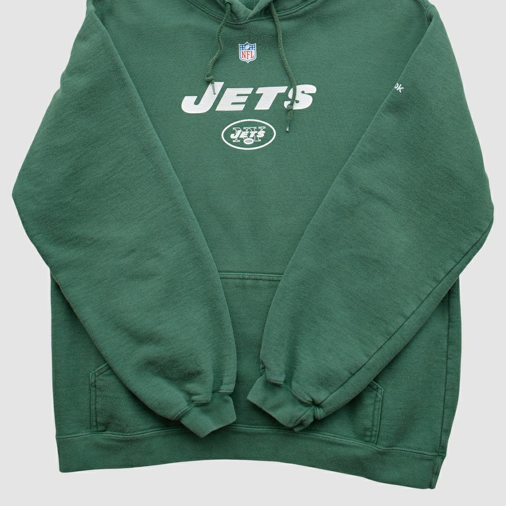 New York Jets Reebok 2000s Hooded Pullover Sweatshirt - Green Vintage - Fanatics