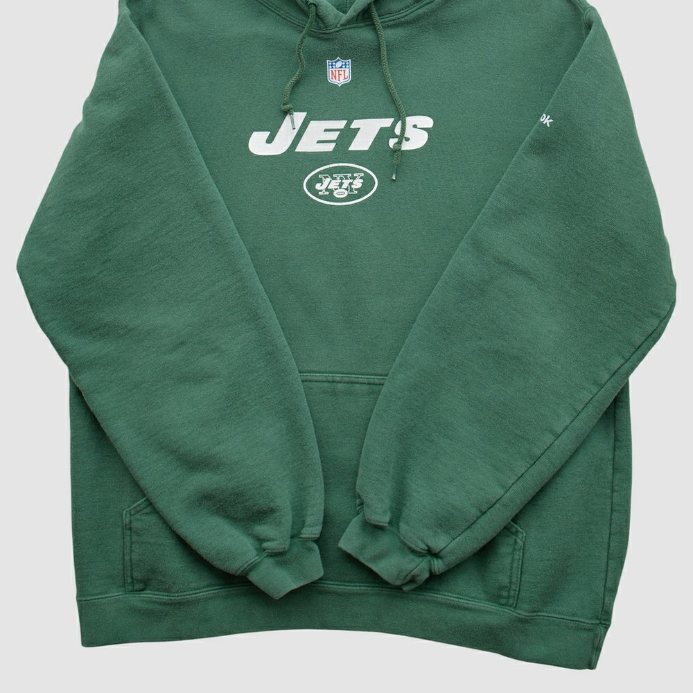 New York Jets Reebok 2000s Hooded Pullover Sweatshirt - Green Vintage - Fanatics