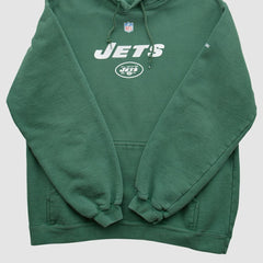 New York Jets Reebok 2000s Hooded Pullover Sweatshirt - Green Vintage - Fanatics