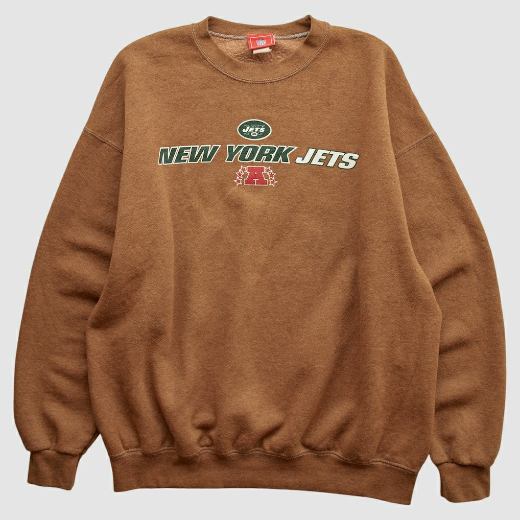 New York Jets NFL 2000s Pullover Sweatshirt - Brown Vintage - Fanatics