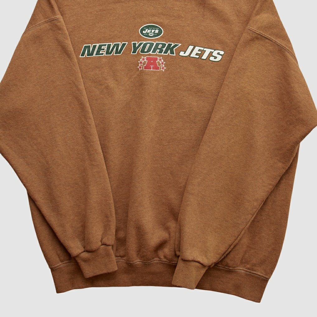 New York Jets NFL 2000s Pullover Sweatshirt - Brown Vintage - Fanatics