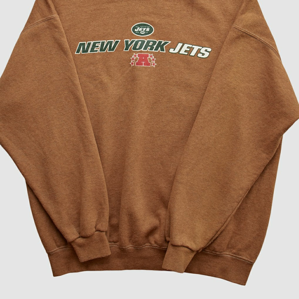 New York Jets NFL 2000s Pullover Sweatshirt - Brown Vintage - Fanatics