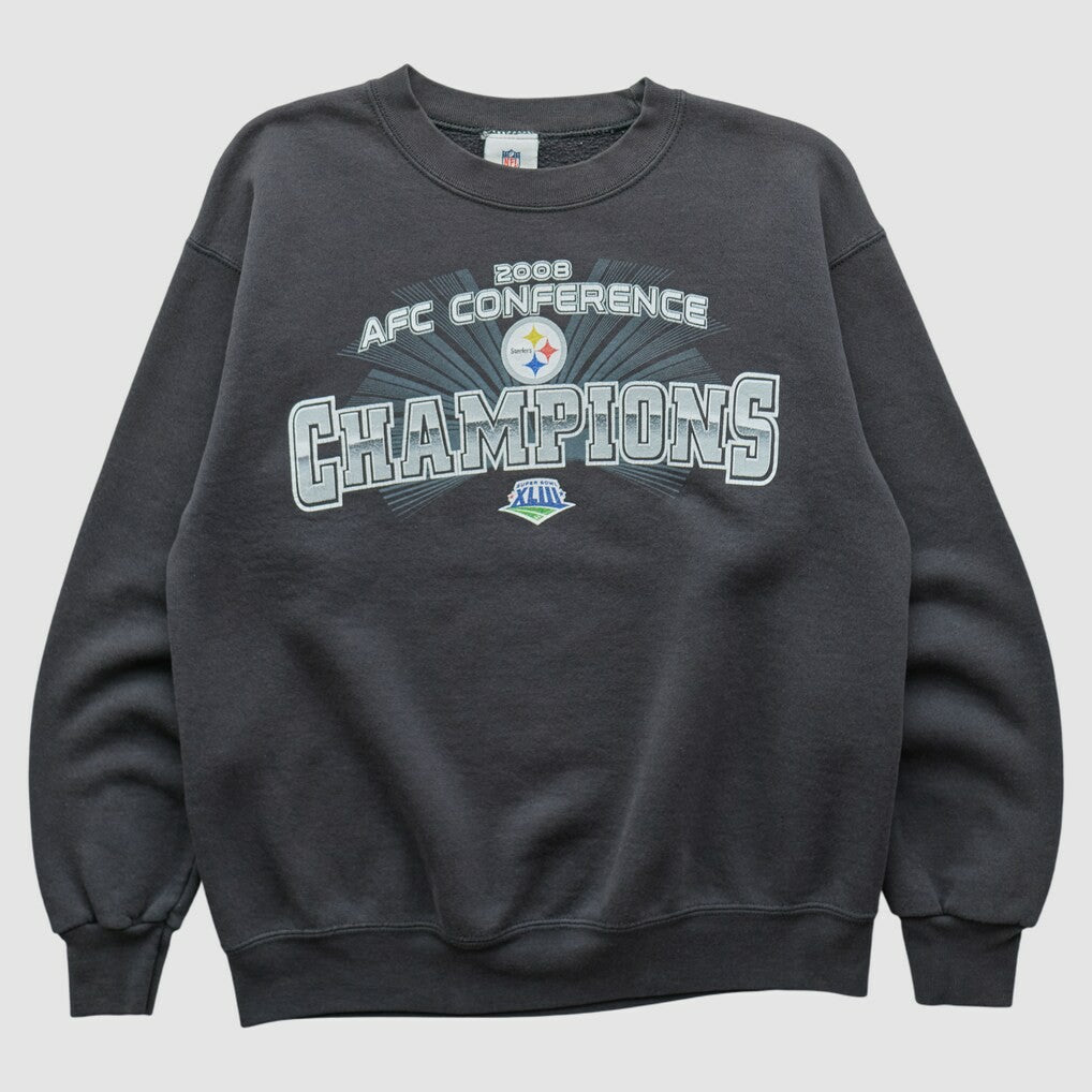 Pittsburgh Steelers NFL 2008 Pullover Sweatshirt - Charcoal Vintage - Fanatics