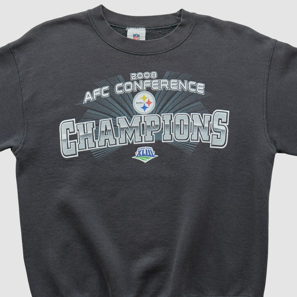Pittsburgh Steelers NFL 2008 Pullover Sweatshirt - Charcoal Vintage - Fanatics