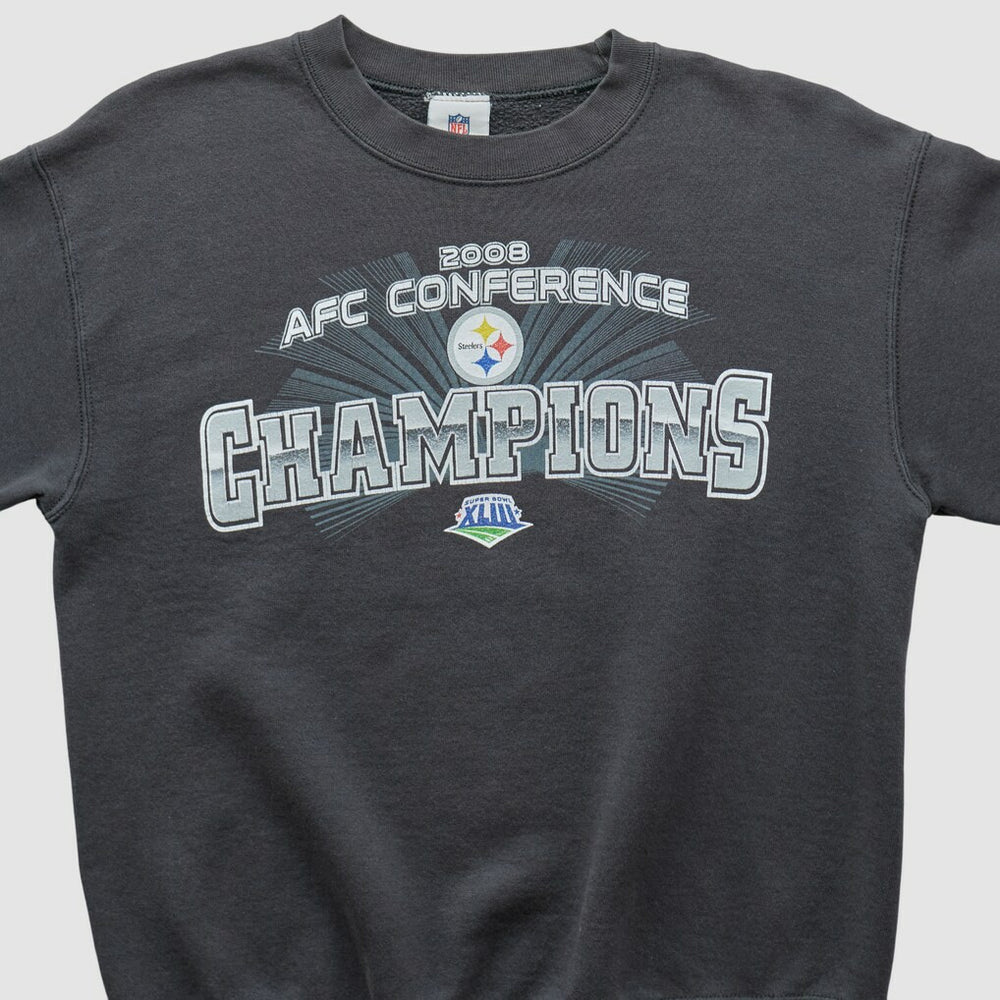 Pittsburgh Steelers NFL 2008 Pullover Sweatshirt - Charcoal Vintage - Fanatics