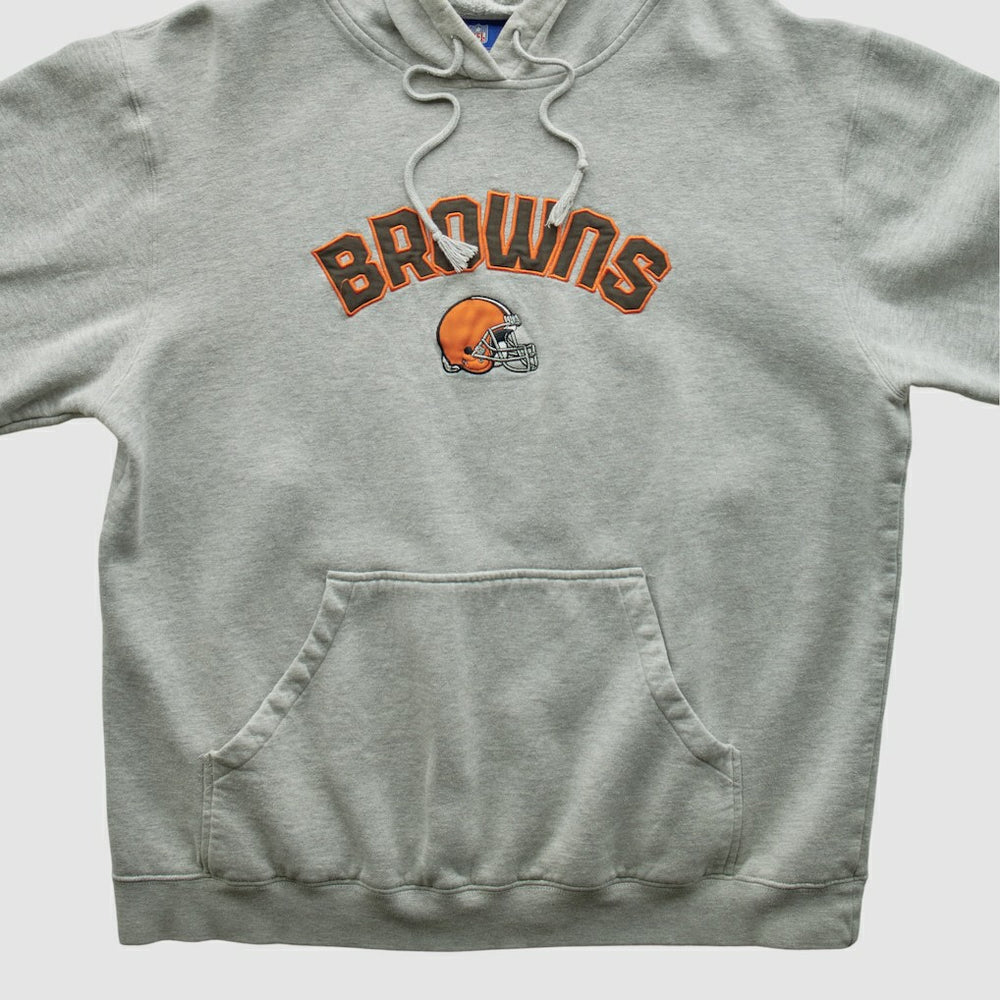 Cleveland Browns NFL 2000s Hooded Pullover Sweatshirt - Heather Gray Vintage - Fanatics