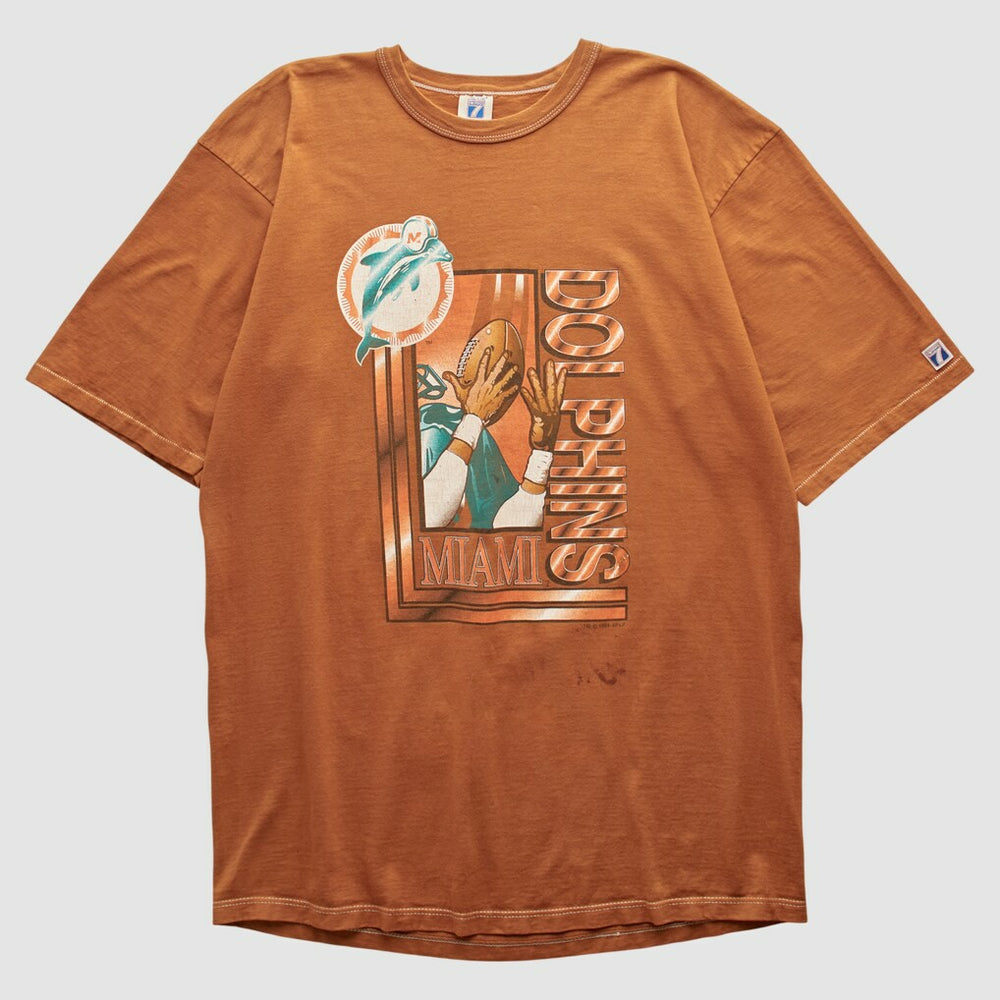 Miami Dolphins Logo 7 90s T-shirt - Orange Vintage - Fanatics