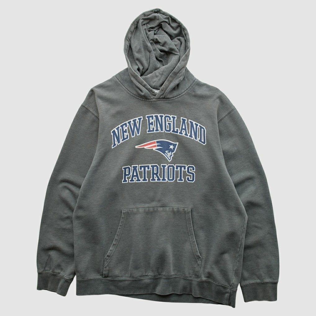 New England Patriots Majestic 2010s Hooded Pullover Sweatshirt - Gray Vintage - Fanatics