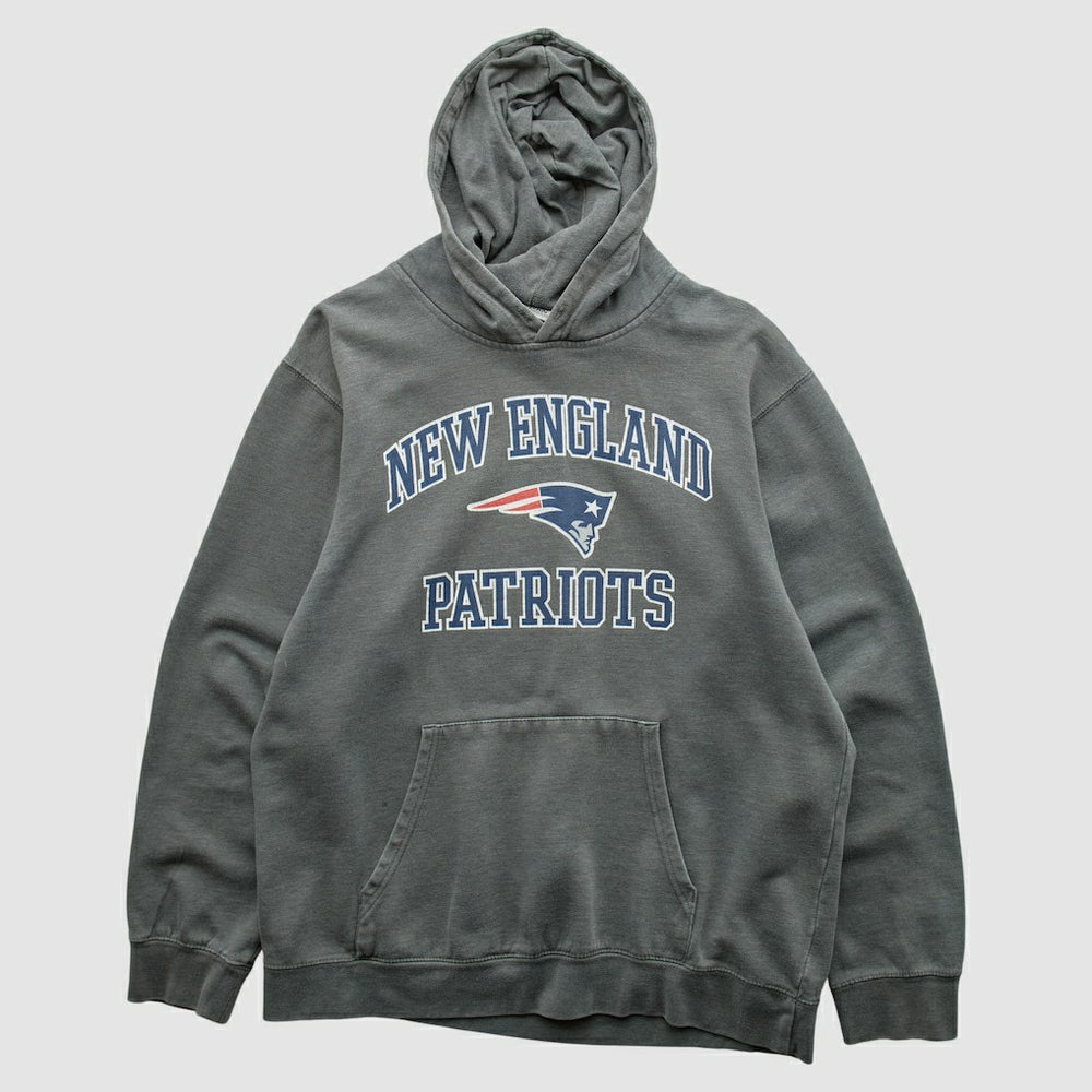 New England Patriots Majestic 2010s Hooded Pullover Sweatshirt - Gray Vintage - Fanatics