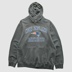 New England Patriots Majestic 2010s Hooded Pullover Sweatshirt - Gray Vintage - Fanatics