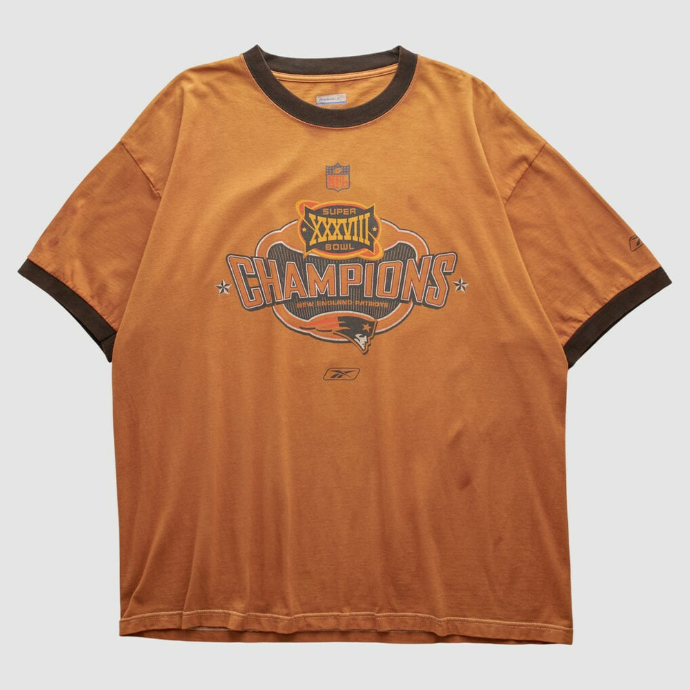 New England Patriots Reebok 2004 T-shirt - Orange Vintage - Fanatics