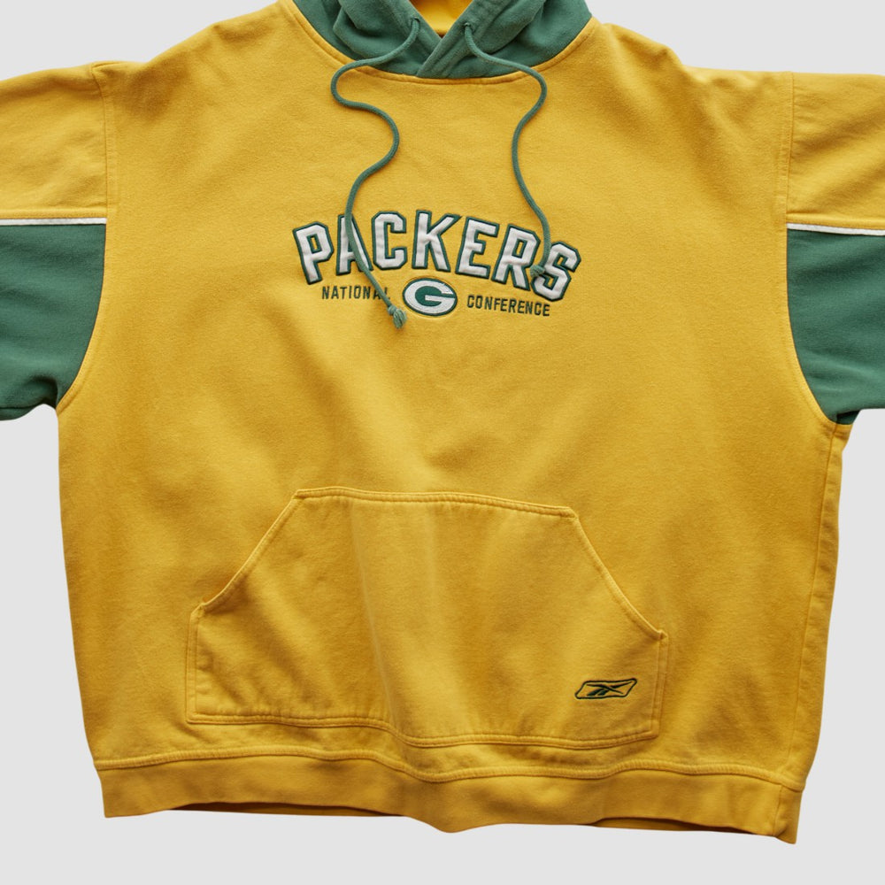 Green Bay Packers Reebok 2000s Hooded Pullover Sweatshirt - Yellow Vintage - Fanatics
