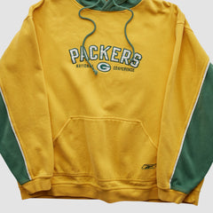 Green Bay Packers Reebok 2000s Hooded Pullover Sweatshirt - Yellow Vintage - Fanatics