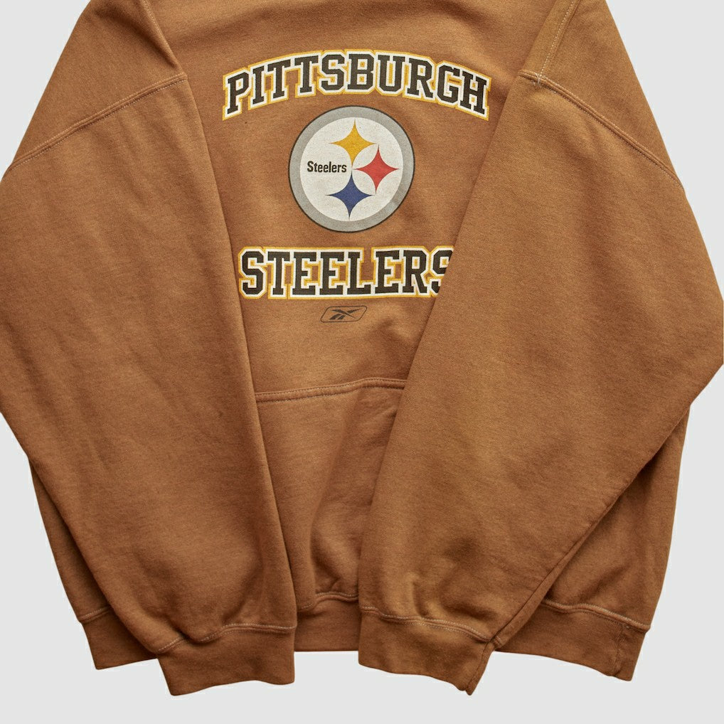 Pittsburgh Steelers Reebok 2000s Hooded Pullover Sweatshirt - Brown Vintage - Fanatics