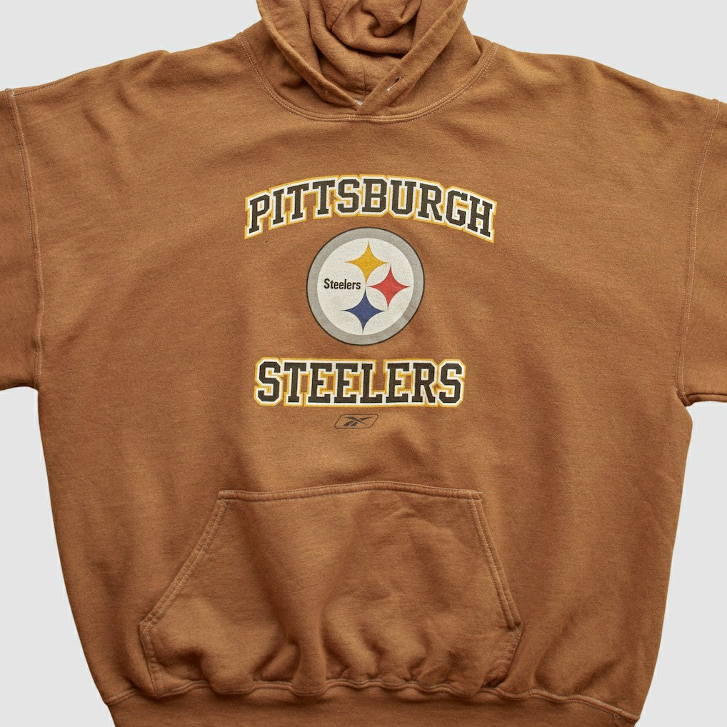 Pittsburgh Steelers Reebok 2000s Hooded Pullover Sweatshirt - Brown Vintage - Fanatics