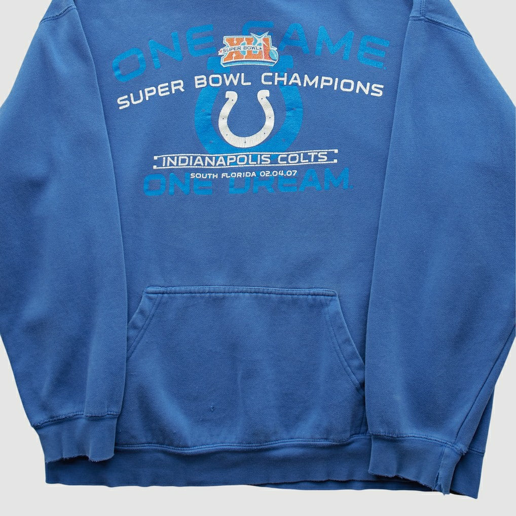 Indianapolis Colts Alstyle 2007 Hooded Pullover Sweatshirt - Blue Vintage - Fanatics