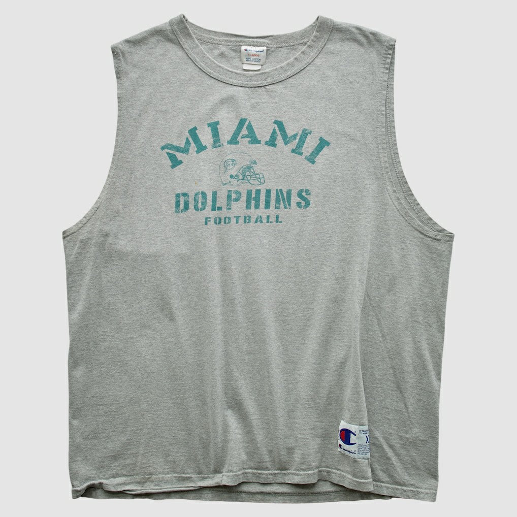 Miami Dolphins Champion 2000s Tank - Heather Gray Vintage - Fanatics
