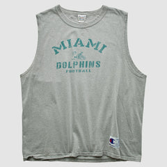 Miami Dolphins Champion 2000s Tank - Heather Gray Vintage - Fanatics