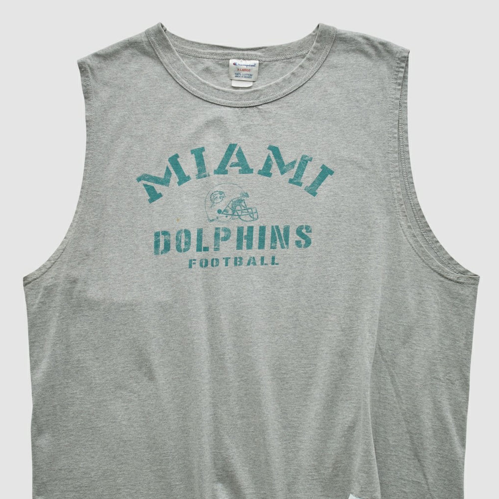 Miami Dolphins Champion 2000s Tank - Heather Gray Vintage - Fanatics