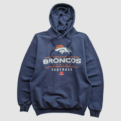 Denver Broncos NFL 2000s Hooded Pullover Sweatshirt - Navy Vintage - Fanatics