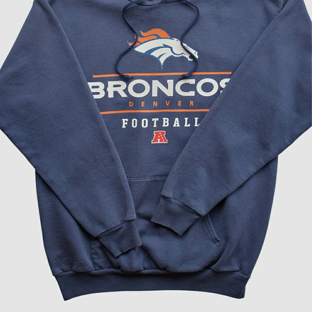 Denver Broncos NFL 2000s Hooded Pullover Sweatshirt - Navy Vintage - Fanatics
