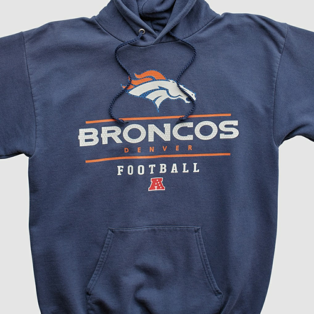Denver Broncos NFL 2000s Hooded Pullover Sweatshirt - Navy Vintage - Fanatics
