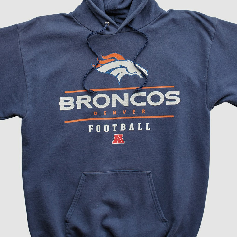 Denver Broncos NFL 2000s Hooded Pullover Sweatshirt - Navy Vintage - Fanatics