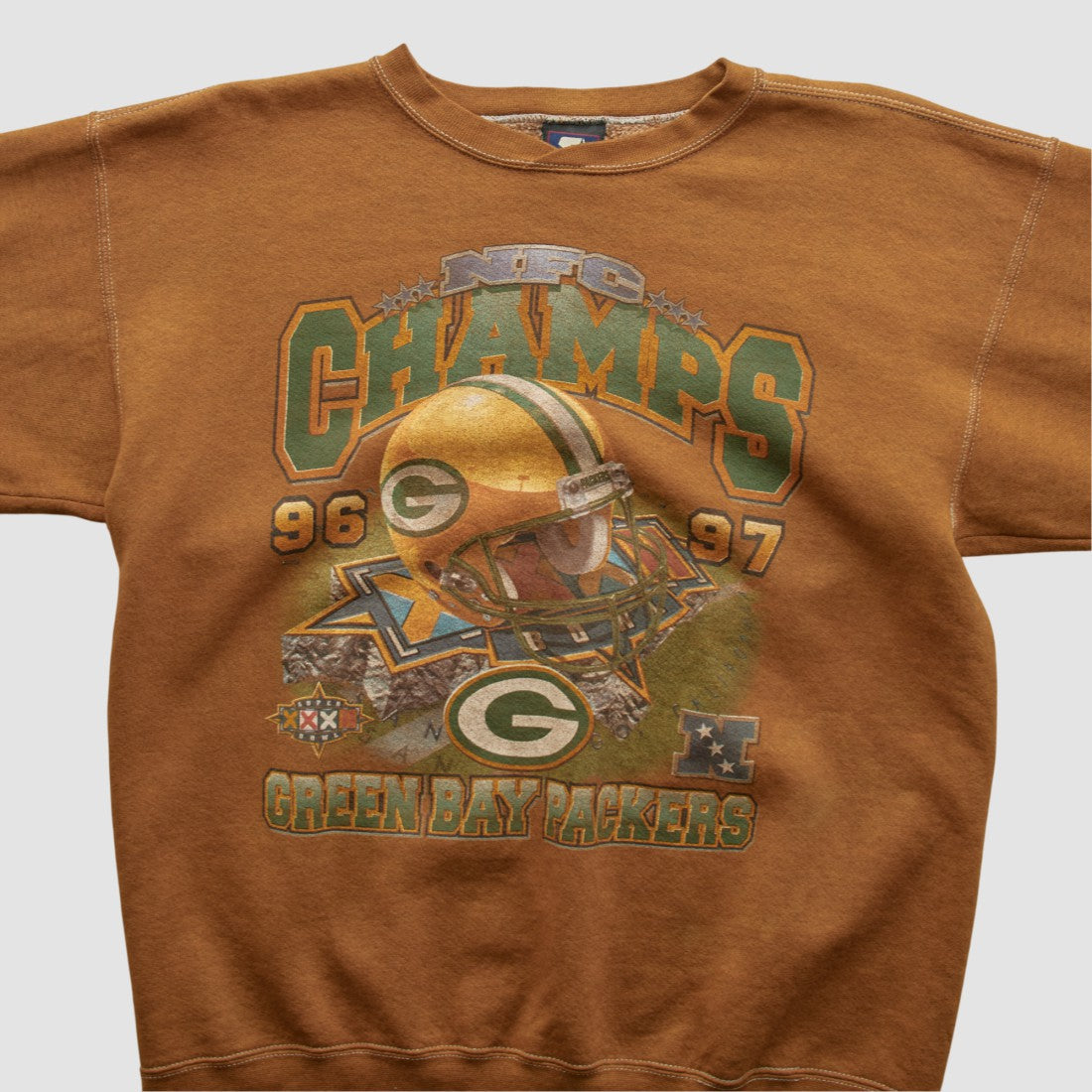 Green Bay Packers Starter 1997 Pullover Sweatshirt - Brown Vintage - Fanatics